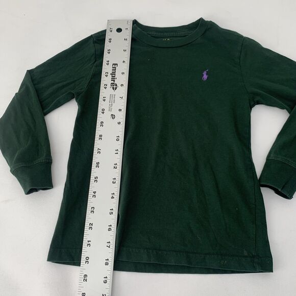 Polo Ralph Lauren T-Shirt Girls 6 Green Long Sleeve Shirt Pony Cotton Jersey Tee - Picture 7 of 8